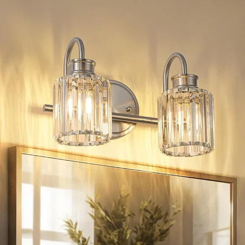 Vista 10 de ORB Accesorios de Iluminación para Baño con Pantalla de Cristal K9 Iluminación de Baño Sobre Espejo Luces de Tocador para Sala de Estar, Dormitorio