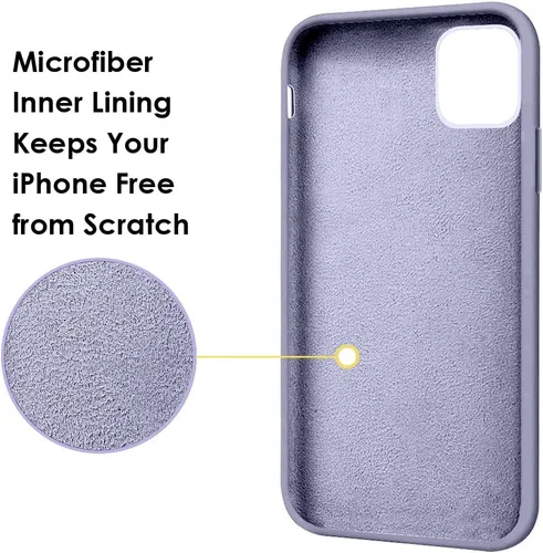 Vista 7 de MOCCA Funda compatible con iPhone 13 de 6.1 pulgadas con soporte de anillo Silicona líquida Forro de microfibra Funda protectora antiarañazos
