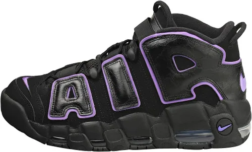 Vista 5 de Nike Air More Uptempo tenis de piel blancasnegras para hombre