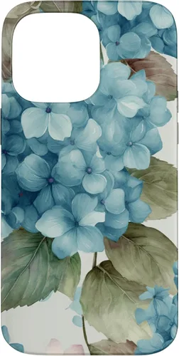 Vista 21 de Watercolor Shabby Chic Blue Hydrangeas Flower Case for iPhone 17