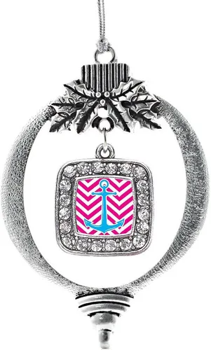 Vista 205 de Inspired Silver - Bon Voyage Cruise Ship Charm Ornamento – Adornos navideños cuadrados de plata con joyas de circonita cúbica