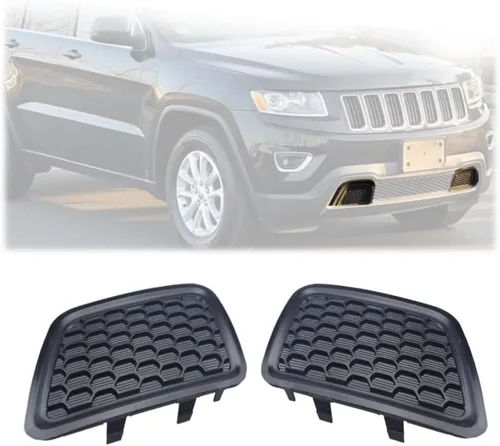 Vista 2 de Inserto de rejilla de parachoques delantero (juego) compatible con Jeep Renegade 2015-2018 / Bisel de rejilla central exterior (LH + RH) / Cubierta