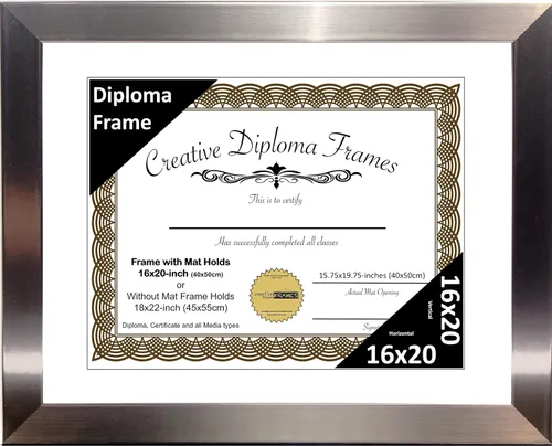 Vista 23 de Creative Picture Frames Carnegie - Marco de diploma de acero inoxidable con acabado de acero inoxidable de 6 x 8 pulgadas con caballete de vidrio