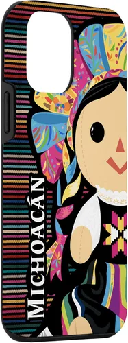 Vista 3 de Funda para iPhone 12 mini Michoacan Monita Muneca Maria de Trapo Mexicana