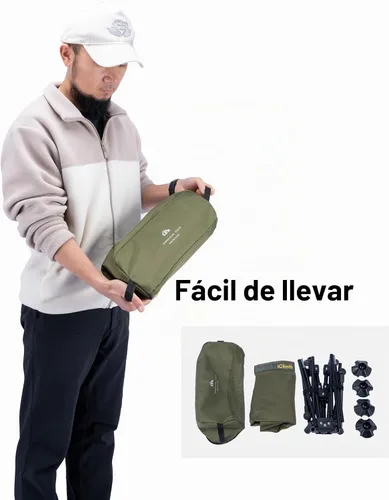 Vista 8 de iClimb Silla plegable ultraligera compacta y antihundimiento, color negro