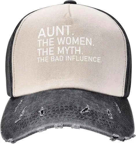 Vista 3 de YVNUM Women's and Men's Baseball Hat Adjustable Aunt The Women The Myth The Bad Influence Dad Hat Original Trucker Cap