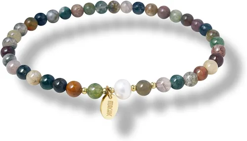 Vista 18 de Morchic - Pulsera elástica con cuentas de gemas naturales de 4 mm para mujeres, con perlas de agua dulce, regalo de cumpleaños de gemas energéticas