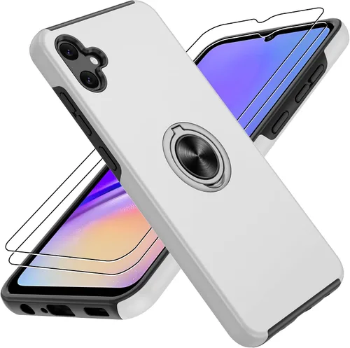 Vista 81 de Gritup - Funda para Galaxy A05S con protector de pantalla HD×2, funda protectora para teléfono a prueba de golpes con soporte magnético de anillo
