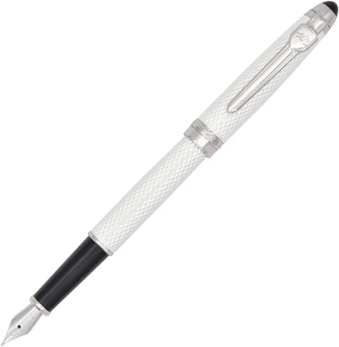 Vista 7 de Gullor Pluma estilográfica avanzada Jinhao 163 Executive Negro y Plata 18kgp Punta Media