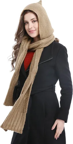 Vista 4 de Bellady Bufanda de punto con capucha para invierno