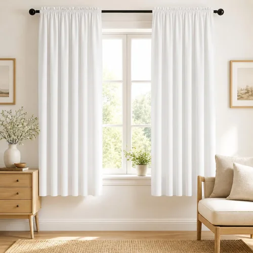 Vista 199 de Deconovo Cortinas opacas, aislamiento térmico, dobladillo para barra, reducción de ruido, certificado Oeko-TEX, cortinas de oscurecimiento