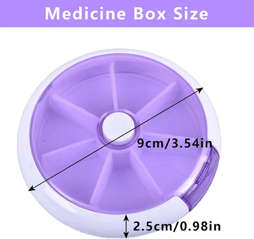 Vista 4 de Organizador de pastillas de 3 piezas, pastillero de viaje para bolso, estuche portátil de medicamentos, pastillero semanal pequeño