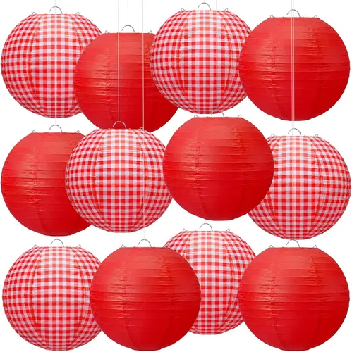 Vista 14 de Honoson 12 linternas de papel de composición para el regreso a clases, decoraciones de fiesta colgantes redondas de 10 pulgadas para aula, oficina