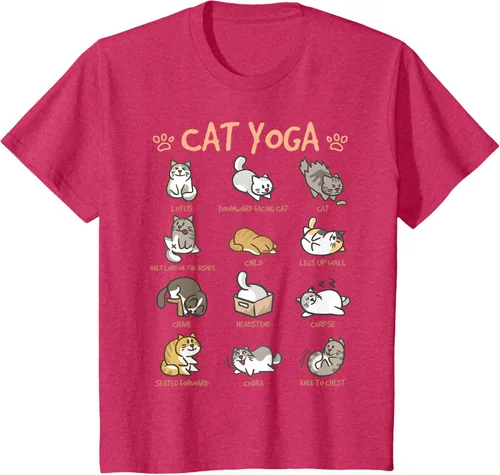 Vista 84 de Cat Yoga Poses Cats Practicing Mindfulness Meditación Kitten - Camiseta, Negro, S