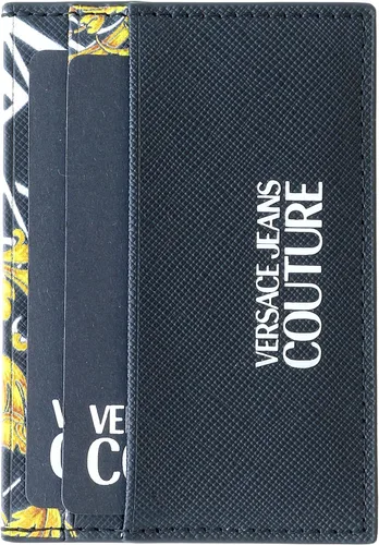 Vista 3 de Versace Jeans Couture hombres Garland titular de la tarjeta de crédito negro, Negro Oro