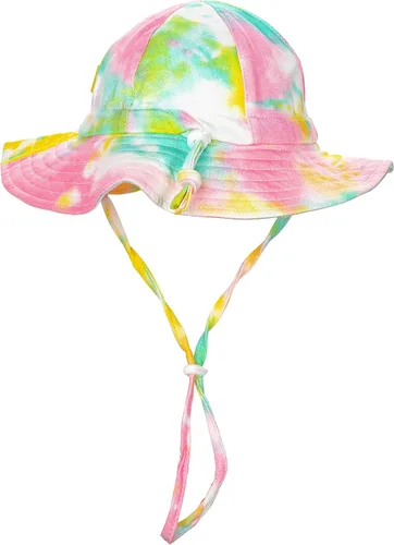 Vista 2 de DASMINI Baby Girls Sun Hat Cute Flower Toddler Summer Outdoor Infant Beach Wide Brim Flowers and tie dye