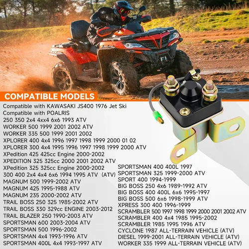 Vista 6 de AHL Relé solenoide de arranque para Polaris Trail Blazer 250 1990-2003 ATV