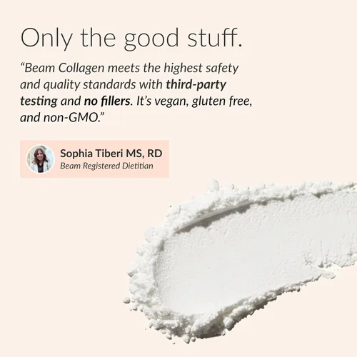 Vista 5 de Beam Colágeno en polvo, colágeno para mujeres, colágeno con ácido hialurónico, péptidos de colágeno tipo 1 y 3, con biotina, bovino alimentado