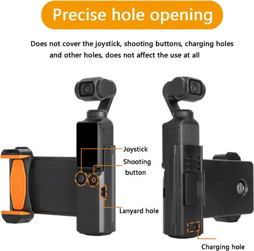 Vista 8 de Soporte de teléfono para DJI OSMO Pocket 4/3 Cámara Soporte de teléfono celular Adaptador de trípode Clip de teléfono Accesorios de expansión