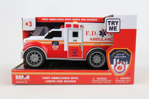 Vista 3 de Daron Juguete de ambulancia FDNY con luces y sonidos para mayores de 3 años