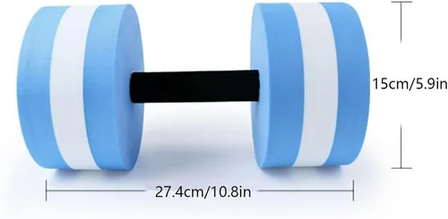 Vista 3 de Mancuernas de agua, mancuernas de ejercicio acuático, juego de 2 mancuernas de espuma para ejercicio aeróbico de agua, resistencia para la piscina