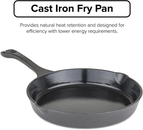 Vista 2 de Sartén de Hierro Fundido Viking, Sartén para Freír Esmaltada de 10 Pulgadas, Utensilios de Cocina, Carbón