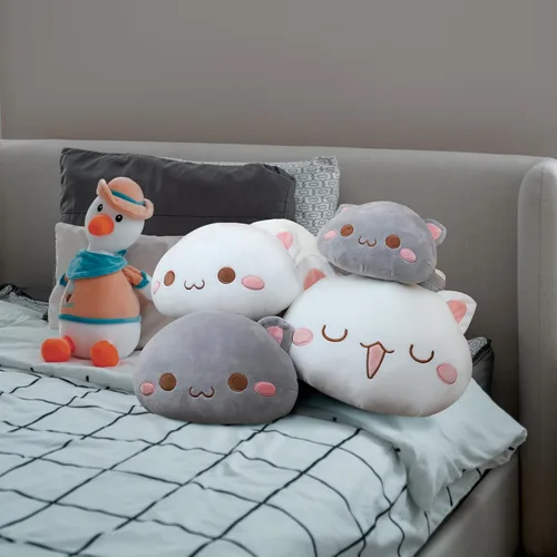 Vista 5 de AFAN Animales de peluche de gato, bonita y suave almohada de felpa de gato, juguetes de peluche kawaii, decoración de habitación, regalos para niños