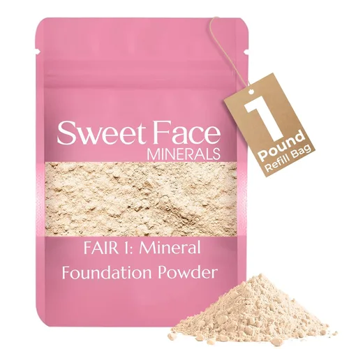 Vista 19 de Sweet Face Minerals - Recambio de polvo de base (BEIGE) (bolsa de 0.42 oz) por Sweet Face Minerals, polvo de maquillaje ligero y mineral suelto