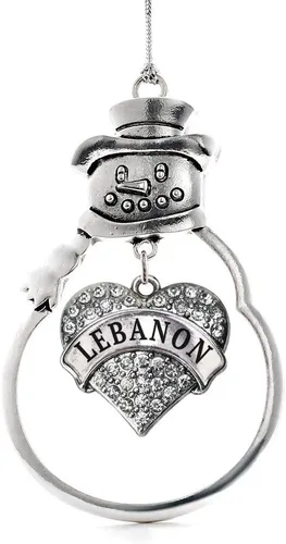 Vista 119 de Colgante de plata con diseño de Detroit con forma de corazón y muñeco de nieve con circonitas cúbicas