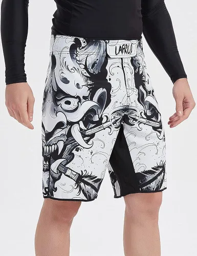 Vista 4 de LAFROI QJK01 - Pantalones cortos de boxeo para hombre con cordón y bolsillo