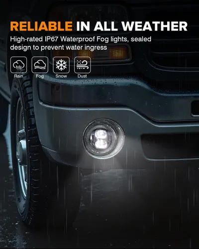 Vista 6 de Nueva versión de luces antiniebla LED ensambladas Compatibles con modelos GMC Sierra 1500/2500/3500 2003-2006 y 2007 Sierra Classic; lámparas