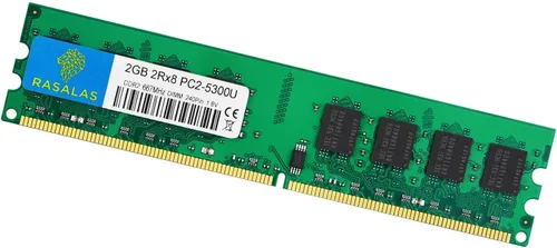 Vista 5 de Rasalas DDR2 4 GB Kit (2 x 2 GB) PC2-5300 667MHz RAM - PC2-5300U Udimm 2RX8 1.8V CL5 240 pines no ECC memoria de computadora de escritorio sin búfer