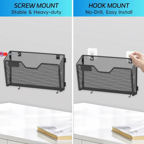 Vista 4 de SUPEASY Paquete de 6 soportes para archivos de pared y organizador