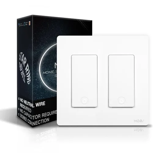 Vista 7 de MOES Interruptor inteligente Zigbee de 1 banda, no requiere cable neutro, interruptores de luz inteligentes de un solo polo, compatible con Alexa