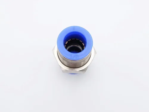 Vista 5 de Empuje para conectar, tubo de 1/2 pulgada OD, conector de dos vías de unión de mamparo de aire neumático (paquete de 3) Air Water Two Way