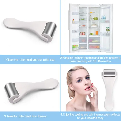 Vista 4 de MAANGE Rodillo de hielo para cara y ojos, hinchazón, migraña, alivio del dolor y lesiones menores, productos para el cuidado de la piel, masajeador