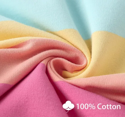 Vista 6 de Julerwoo Sudaderas de algodón para niñas con cremallera completa, con estampado de arcoíris y unicornio, 2-12 años