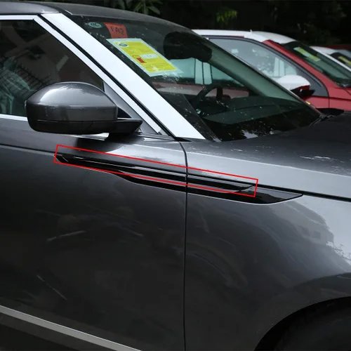 Vista 2 de 4 unids Piano negro lado Fender cubierta Trim ABS plástico para Land Rover Range Rover Velar 2017 2018 accesorios de coche