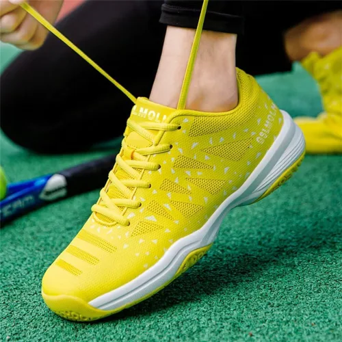 Vista 7 de Jakcuz Zapatos de tenis de bádminton para mujer, zapatos de pickleball, squash, voleibol, con cordones, para entrenamiento de cancha en interiores
