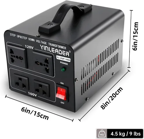 Vista 5 de 1000W US 120V a 100V JP Japón convertidor de voltaje paso abajo/hacia