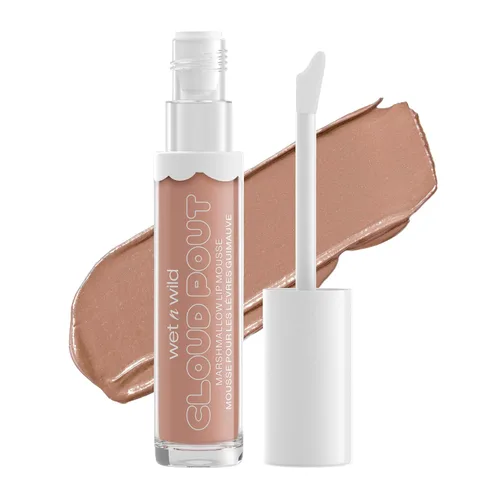 Vista 7 de wet n wild Liquid Lipstick Cloud Pout Marshmallow, Light Pink Cloud Chaser Mousse de crema labial mate Aceite de argán Vitamina E