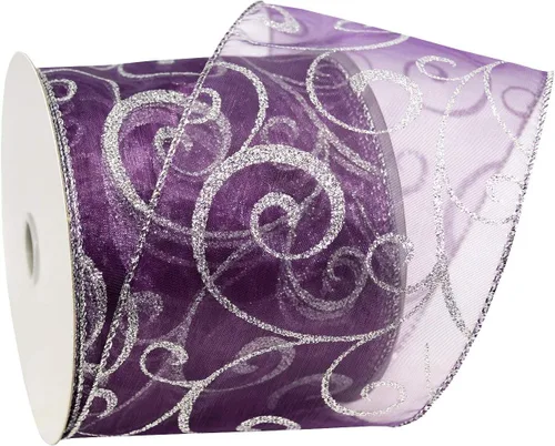 Vista 19 de Morex Ribbon Cintas transparentes con purpurina con espiral, cinta navideña para manualidades y decoraciones de Navidad, envoltura de regalos, 1.5