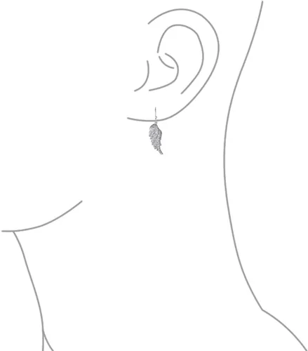 Vista 3 de Heavenly Spiritual Symbol - Aretes colgantes de plata de ley 925 con circonita cúbica y alas de ángel guardián con palanca, para mujeres