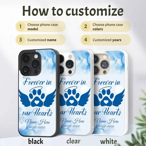 Vista 2 de Fundas de teléfono personalizadas para Apple iPhone 5 6 7 8 11 12 13 14 Pro Max Plus Mini Xr Xs SE Samsung Moto Pixel Blue Lindas fundas