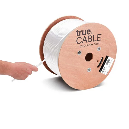 Vista 5 de TRUE CABLE Cable Ethernet Cat6A a granel de entierro directo, F/UTP, blindado F/UTP, 500 pies, blanco, impermeable, chaqueta OSP para exteriores