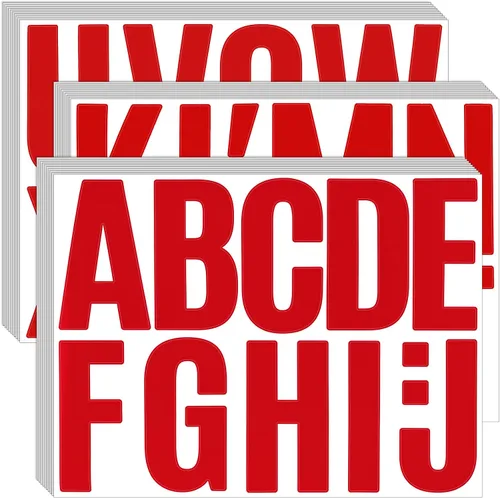 Vista 16 de Bemeol 340 piezas de 30 hojas de calcomanías de letras grandes de 4 pulgadas, autoadhesivas, letras del alfabeto, calcomanías para tablones de Negro