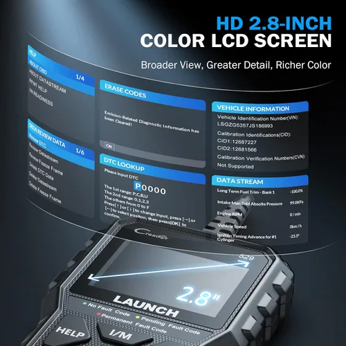 Vista 6 de LAUNCH CR529 - Herramienta de diagnóstico con escáner OBD2, escáner OBD2 completo para automóviles, lector de códigos de luz de motor, actualización