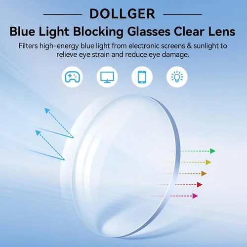 Vista 4 de Dollger Gafas de luz azul para hombre, rectángulo de metal, con bloqueo de luz azul, lentes fotocromáticos de moda para computadora