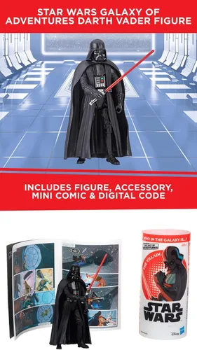 Vista 3 de STAR WARS Galaxy of Adventures Darth Vader Figura de acción de 3.75 pulgadas y mini cómic