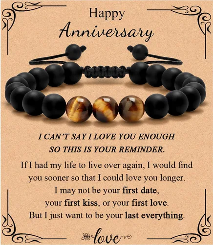 Vista 9 de Pulsera de regalos para hombres para papá hijo mi hombre novio marido hermano nieto abuelo papá bonus sobrino tío cumpleaños día del padre